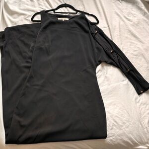 HALSTON HERITAGE tall one sleeve black dress